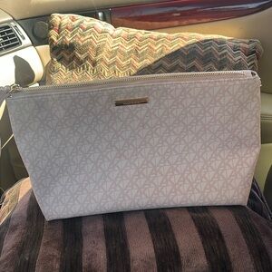 Anne Klein Patterned Beige Cosmetic Bag